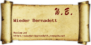 Wieder Bernadett névjegykártya